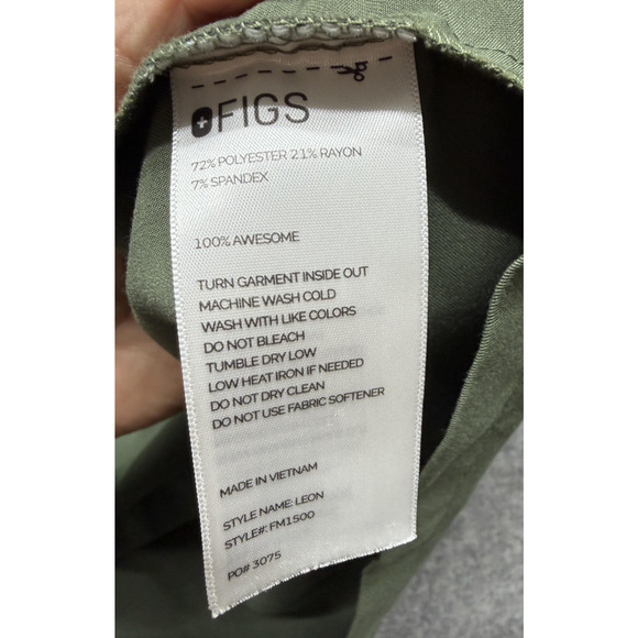 FIGS Leon Scrub Top Shirt Mens 2XL Green V Neck Technical Collection Pocket - Picture 8 of 12